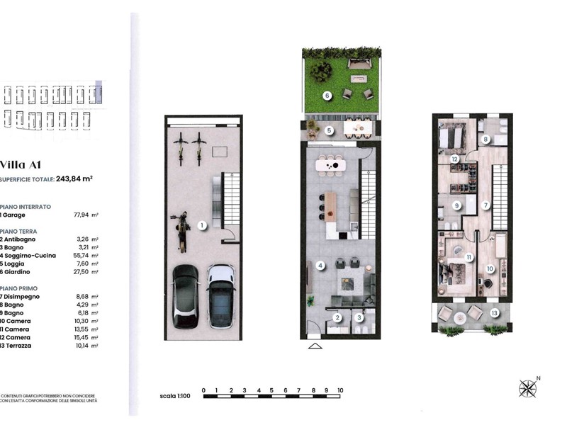 Villetta a schiera in Vendita a Verdellino, 330'000€, 244 m²