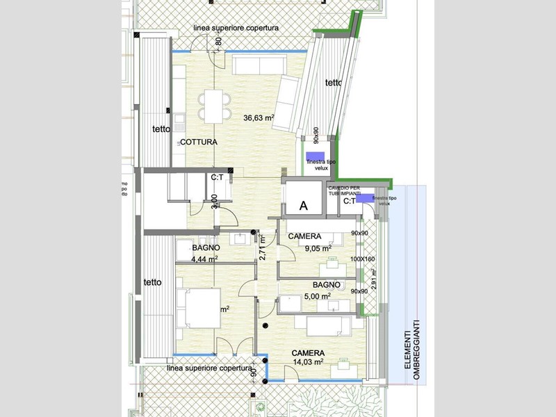 Attico in Vendita a Treviso, 560'000€, 184 m²