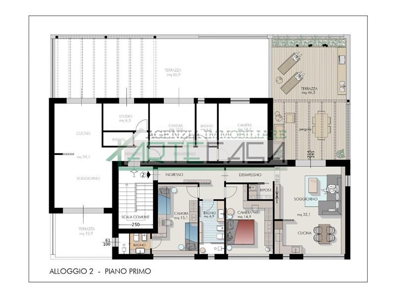 Trilocale in Vendita a Cascina, 295'000€, 90 m²