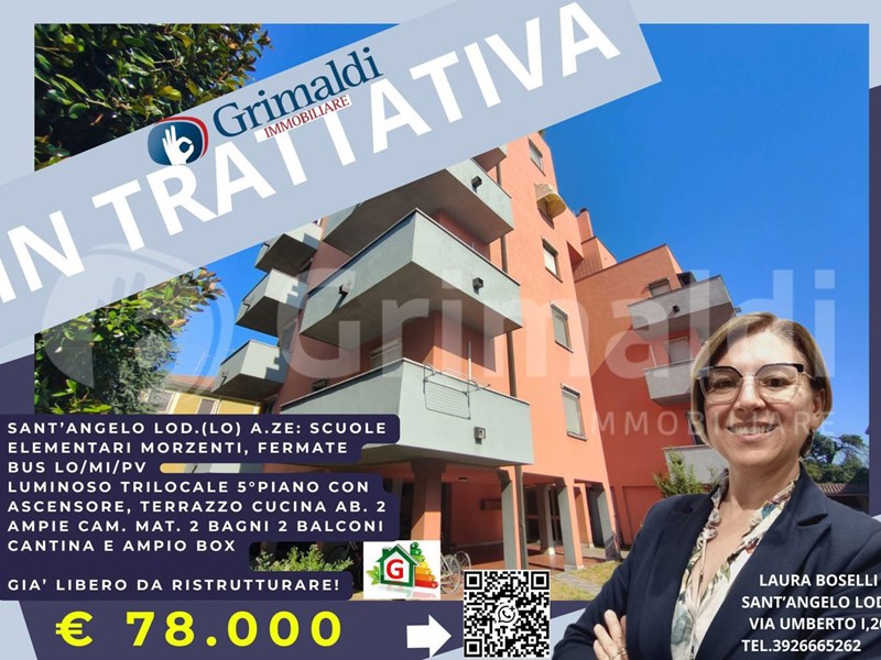 Trilocale in Vendita a Sant'Angelo Lodigiano, 78'000€, 104 m²