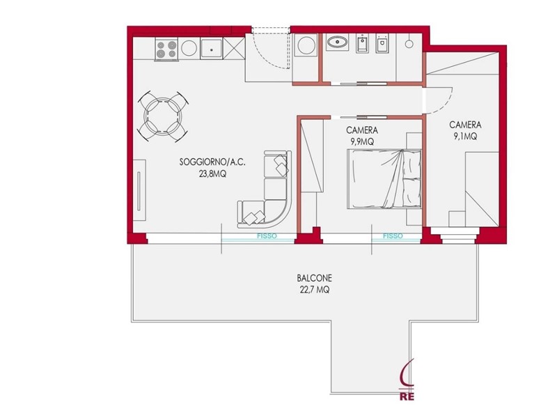 Trilocale in Vendita a Roma, 460'000&euro;, 63 m²