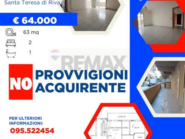 Trilocale in Vendita a Santa Teresa di Riva, 64'000&euro;, 63 m²