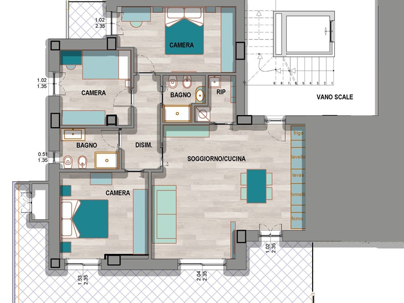 Quadrilocale in Vendita a Porto San Giorgio, 472'000€, 102 m²