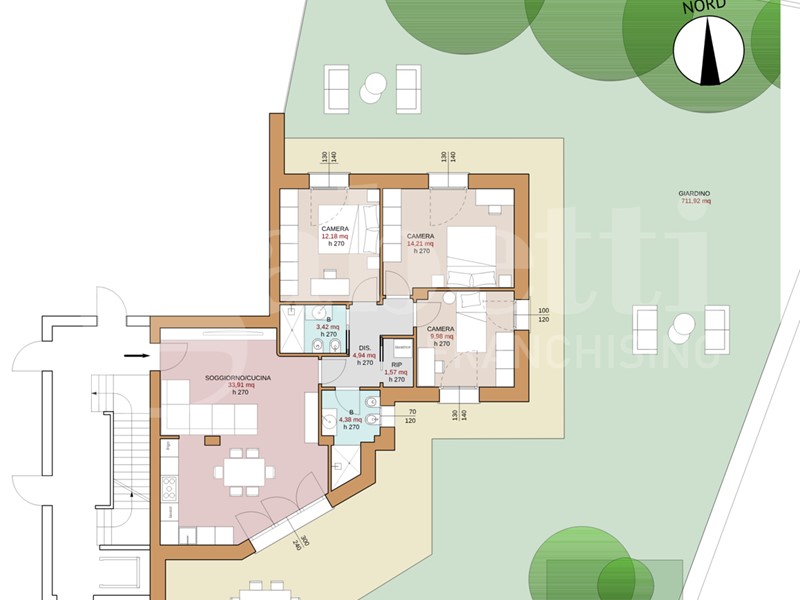 Quadrilocale in Vendita a Bologna, 497'000€, 133 m², arredato