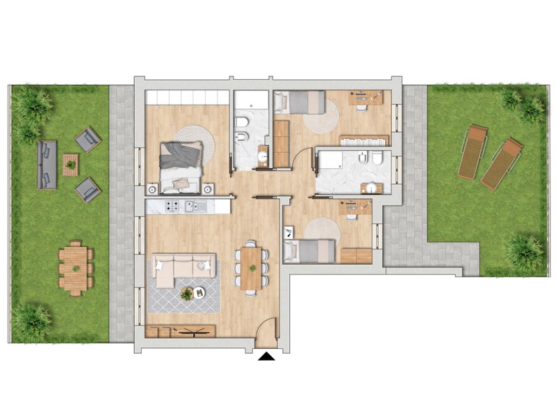 Appartamento in Vendita a Valsamoggia, zona Bazzano, 405'000€, 123 m², con Box