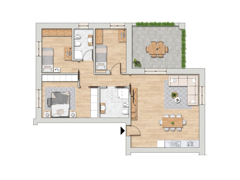 Appartamento in Vendita a Valsamoggia, zona Bazzano, 406'000€, 123 m², con Box