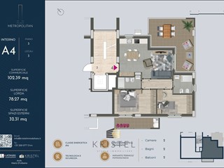 Trilocale in Vendita a Pescara, 327'000€, 102 m²