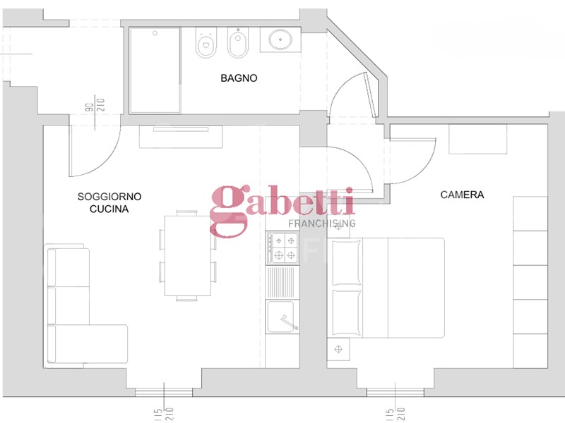 Bilocale in Vendita a Firenze, 255'000€, 51 m²