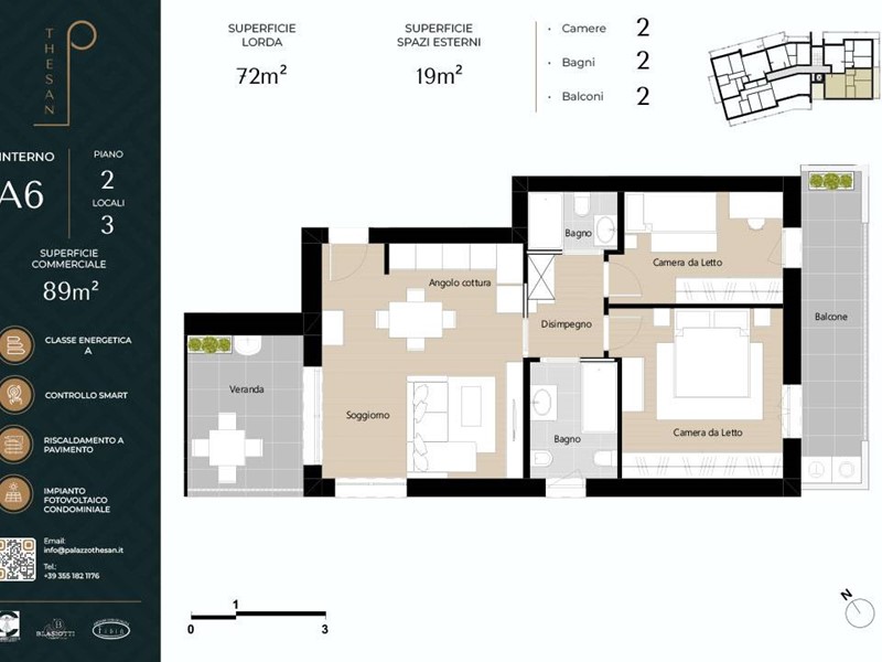 Trilocale in Vendita a Pescara, 273'000€, 89 m²