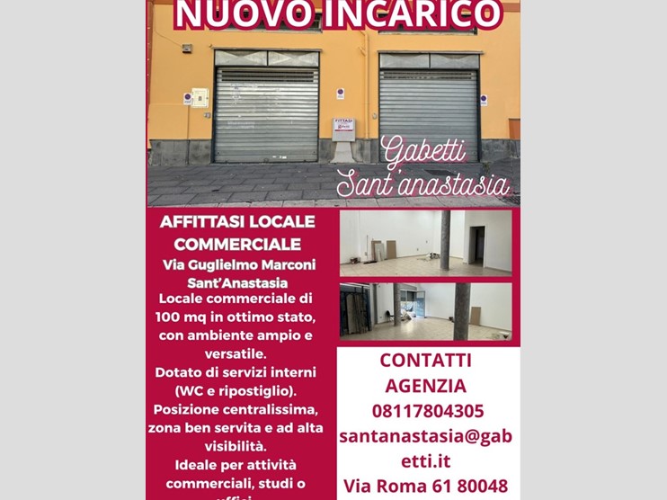 Attività commerciale in Affitto a Sant'Anastasia, 100 m²