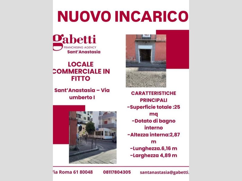 Attività commerciale in Affitto a Sant'Anastasia, 25 m²