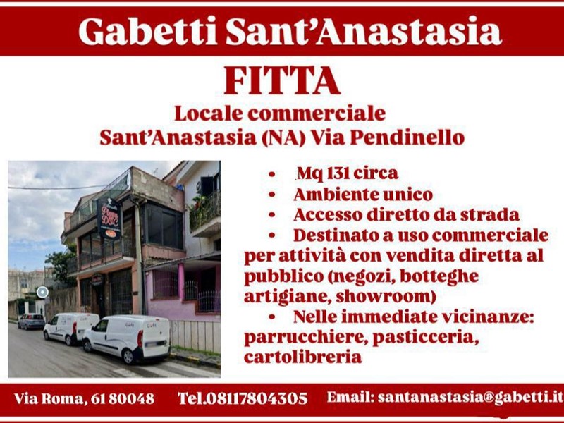 Attività commerciale in Affitto a Sant'Anastasia, 131 m²