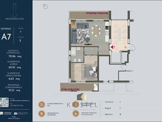 Bilocale in Vendita a Pescara, 286'000€, 80 m²