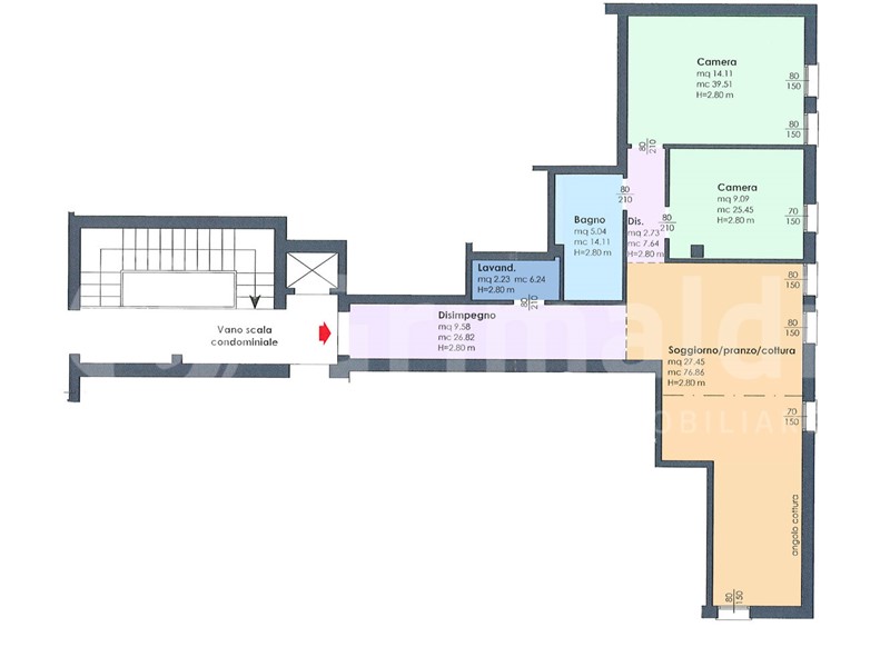 Trilocale in Vendita a Padova, 350'000€, 90 m²