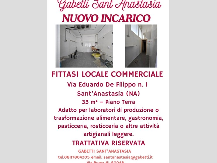 Attività commerciale in Affitto a Sant'Anastasia, 33 m²