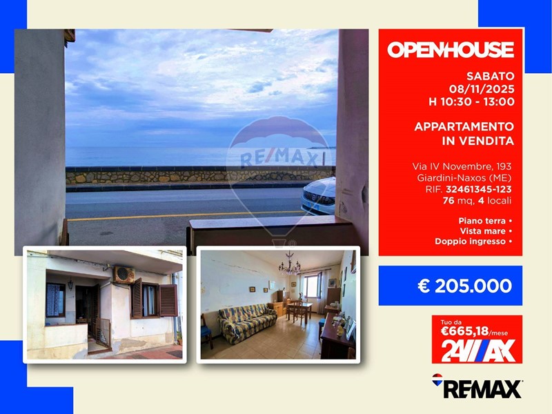 Quadrilocale in Vendita a Giardini Naxos, 205'000€, 76 m²