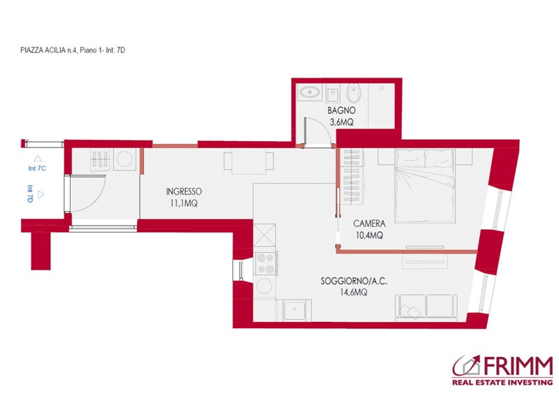 Bilocale in Vendita a Roma, 390'000€, 51 m²