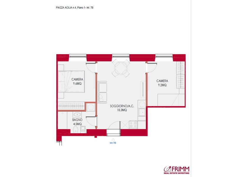 Trilocale in Vendita a Roma, 415'000€, 51 m²