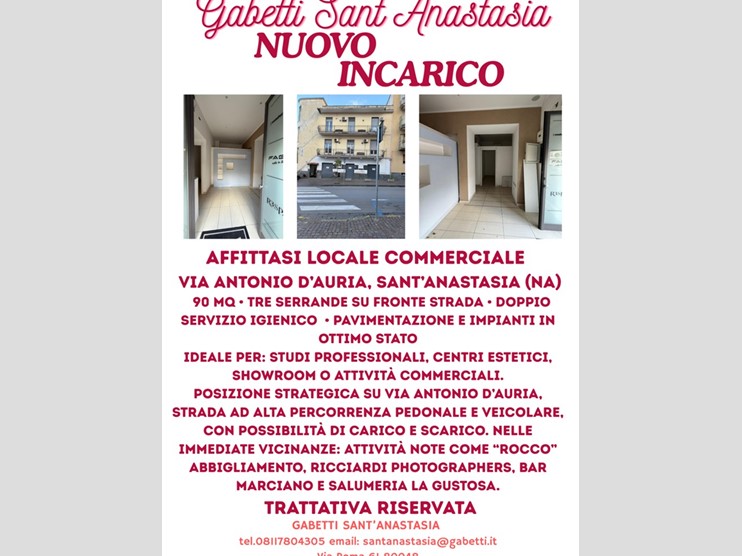 Attività commerciale in Affitto a Sant'Anastasia, 94 m²
