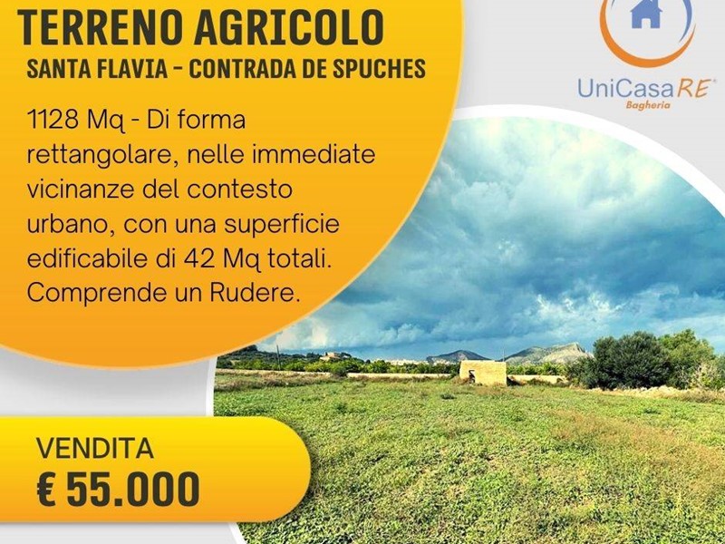 Terreno agricolo in Vendita a Santa Flavia, 55'000&euro;, 1128 m²