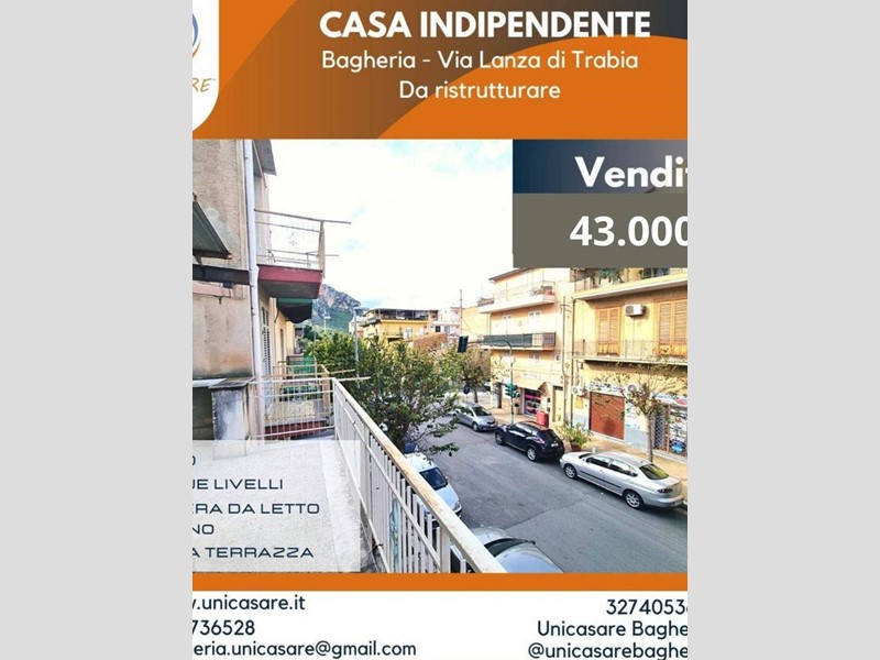 Casa Indipendente in Vendita a Bagheria, 43'000&euro;, 80 m²