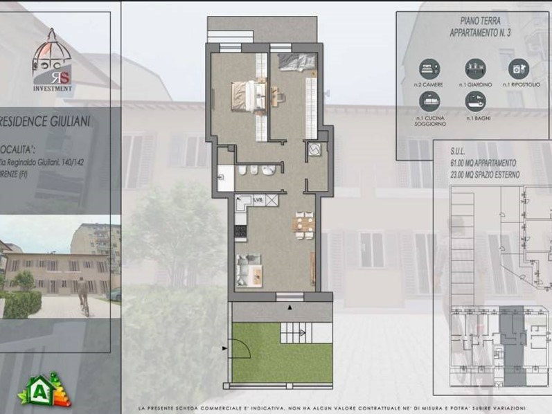 Trilocale in Vendita a Firenze, 330'000€, 60 m²