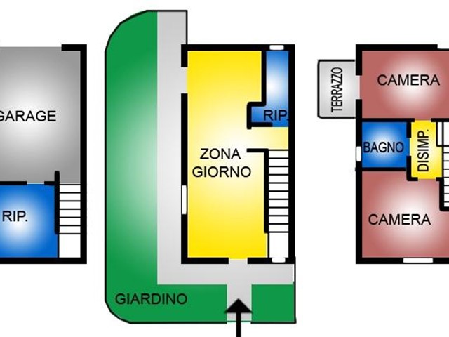 Villetta a schiera in Vendita a Santa Maria a Monte, zona Melone, 300'000&euro;, 90 m², con Box