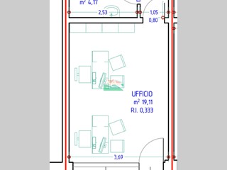 Ufficio in Affitto a Ravenna, 400&euro;, 75 m²