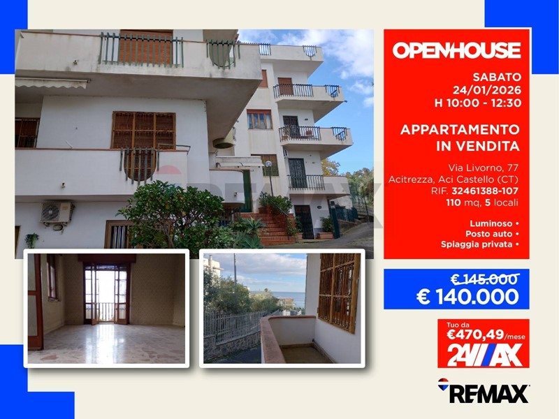 Appartamento in Vendita a Aci Castello, 145'000&euro;, 110 m²