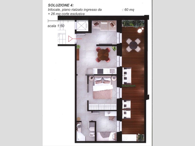 Trilocale in Vendita a San Benedetto del Tronto, 240'000&euro;, 60 m²