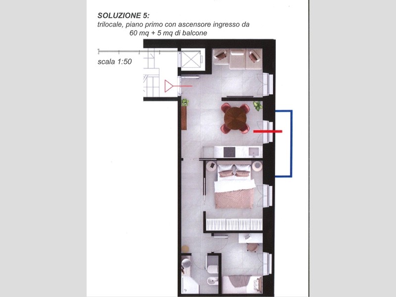 Trilocale in Vendita a San Benedetto del Tronto, 218'000&euro;, 60 m²
