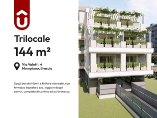 Trilocale in Vendita a Brescia, zona Mompiano, 522'000&euro;, 144 m², con Box