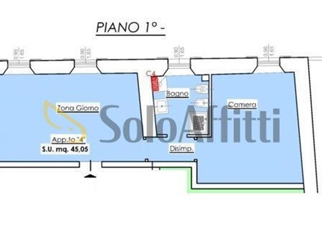 Bilocale in Affitto a Macerata, 450&euro;, 50 m², arredato