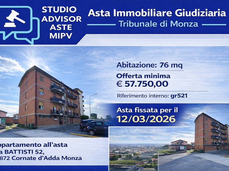 Appartamento in Vendita a Cornate d'Adda, 57'750&euro;, 76 m²