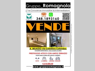 Attico in Vendita a Milazzo, zona  via Cristoforo Colombo, 210'000&euro;, 94 m²