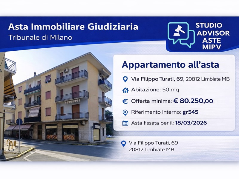 Quadrilocale in Vendita a Limbiate, 80'250&euro;, 50 m²