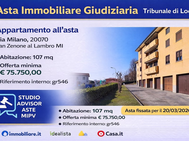 Appartamento in Vendita a San Zenone al Lambro, 75'750&euro;, 107 m², con Box