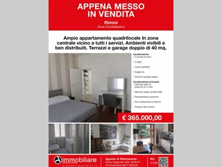 Appartamento in Vendita a Rimini, zona ANAGRAFE, 365'000&euro;, 140 m², con Box