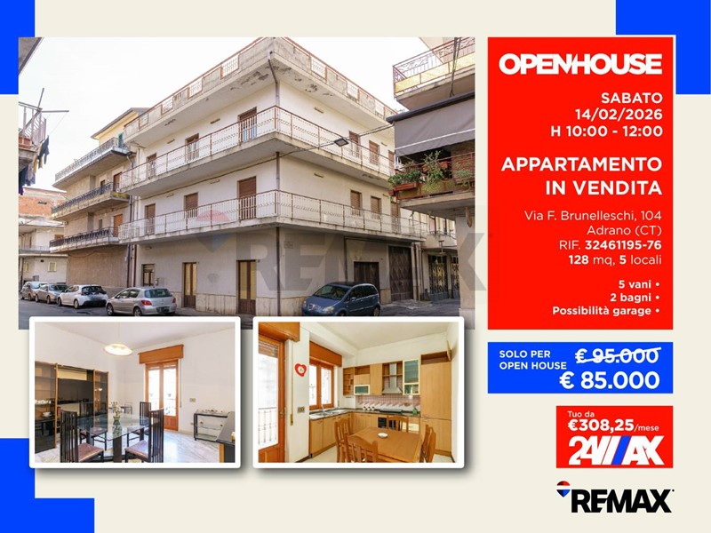 Appartamento in Vendita a Adrano, 85'000&euro;, 128 m²