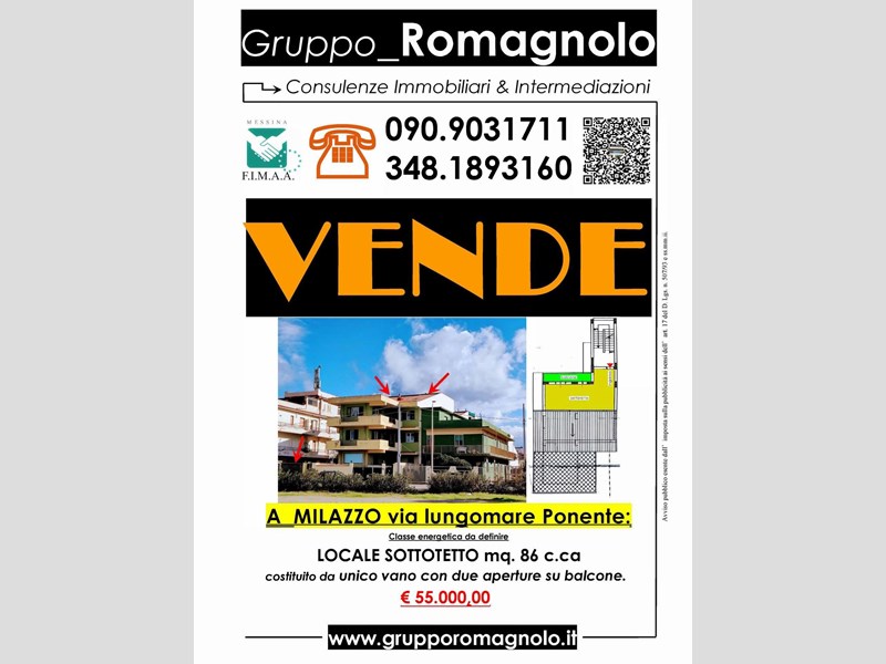Mansarda in Vendita a Milazzo, zona via lungo mare ponente, 55'000&euro;, 86 m²