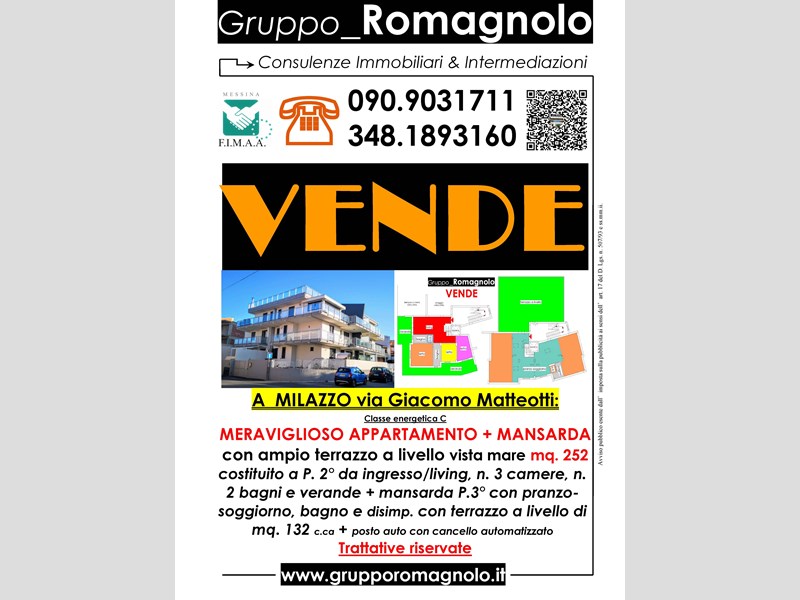Appartamento in Vendita a Milazzo, zona via giacomo matteotti, 252 m²