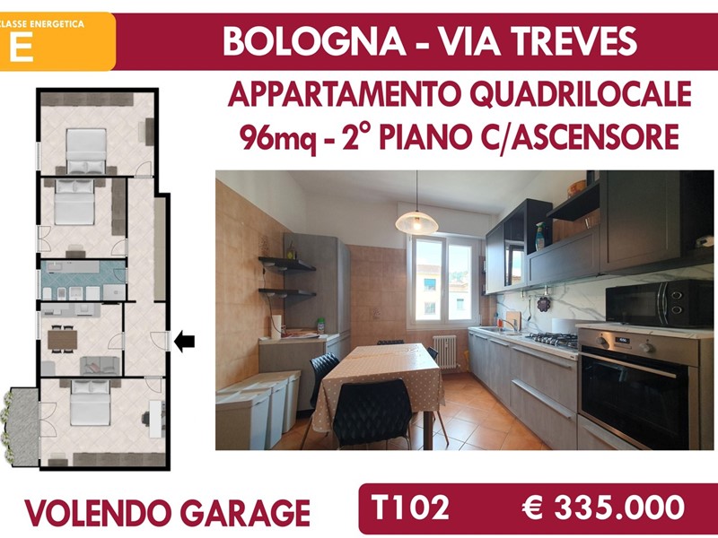 Quadrilocale in Vendita a Bologna, 335'000&euro;, 96 m²