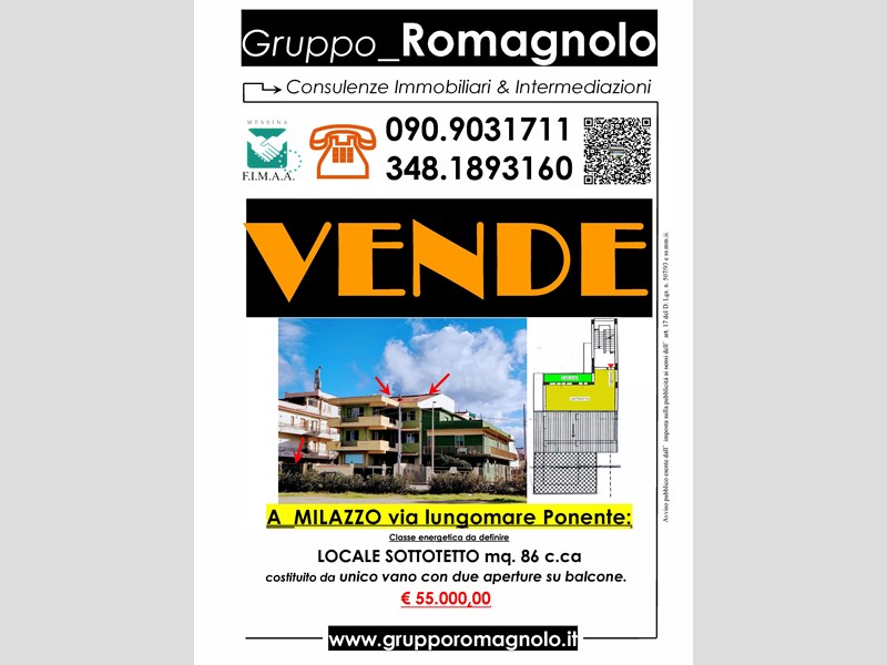 Mansarda in Vendita a Milazzo, zona Lungomare Ponente, 55'000&euro;, 86 m²