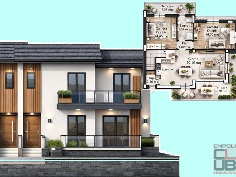 Trilocale in Vendita a San Miniato, 320'000&euro;, 80 m², con Box