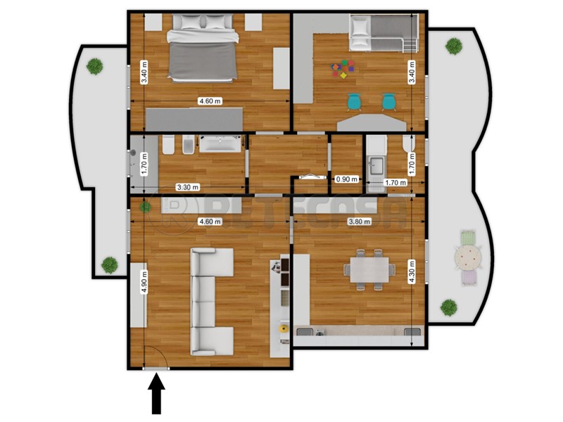 Trilocale in Vendita a Bisceglie, zona S. Francesco, 190'000&euro;, 90 m², con Box