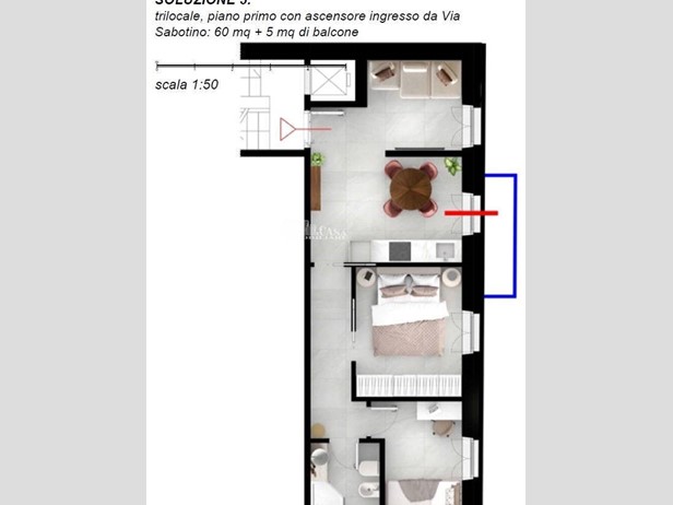 Trilocale in Vendita a San Benedetto del Tronto, 218'000&euro;, 60 m²