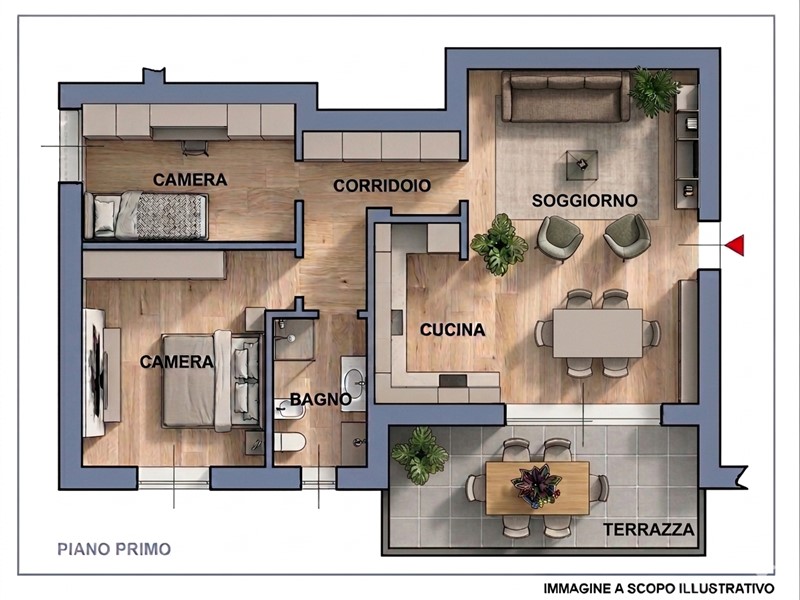 Trilocale in Vendita a Rodengo Saiano, 278'000&euro;, 89 m², con Box