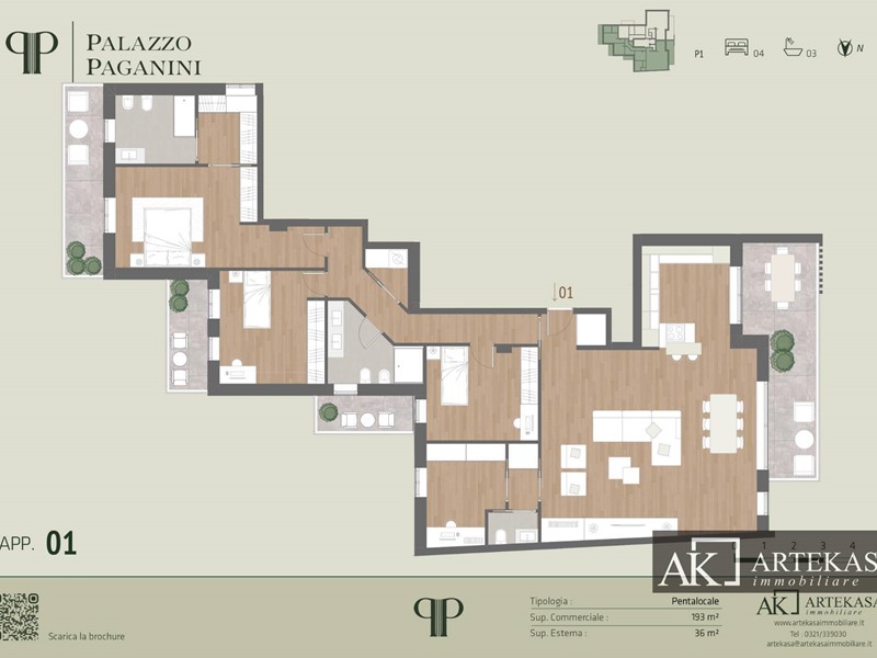 Trilocale in Vendita a Novara, 687'600&euro;, 191 m²