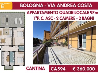 Quadrilocale in Vendita a Bologna, 360'000&euro;, 97 m²