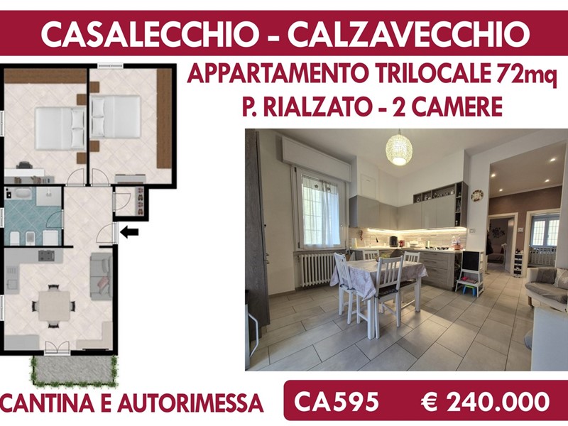 Trilocale in Vendita a Casalecchio di Reno, 240'000&euro;, 72 m², con Box